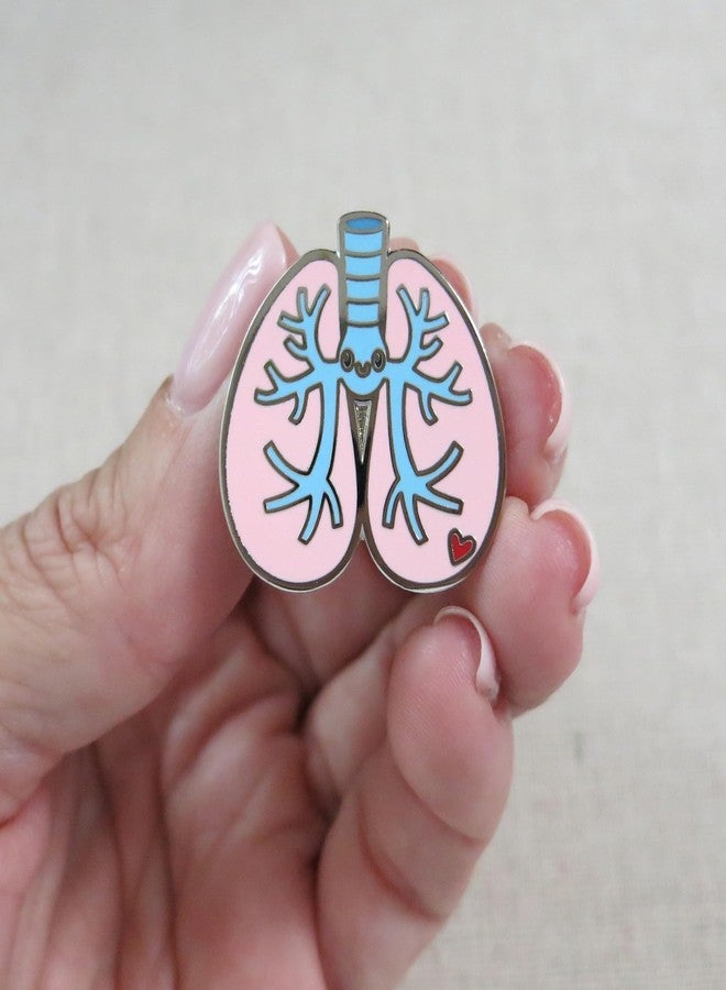 SCRAPHEART Cute Lung Enamel Pin - Respiratory Therapist Gift, Kawaii Nurse Pin, Pulmonary Rehab & Medical Student Accessory - Image 3